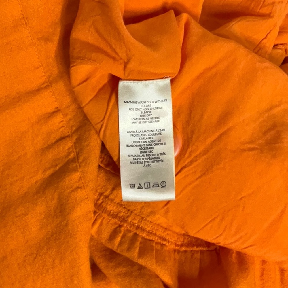 Anthropologie Orange Linen Blend Midi Dress - Picture 9 of 12